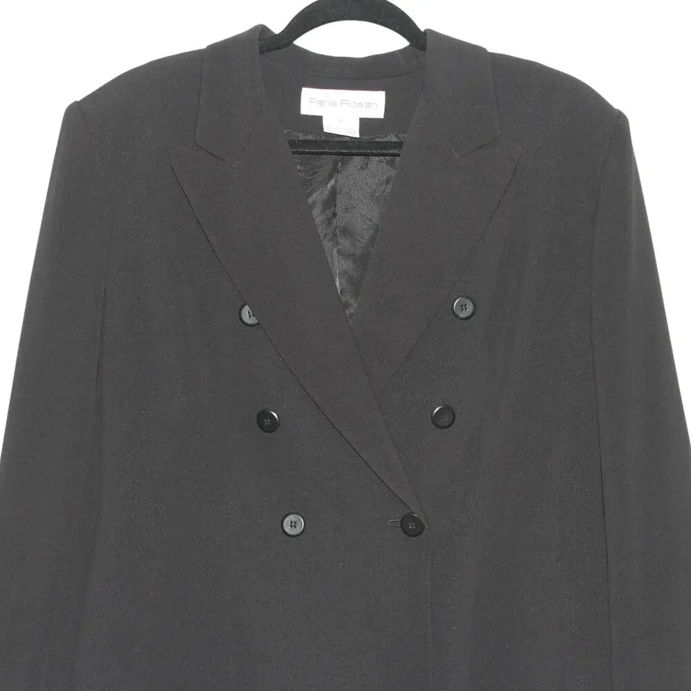 Rena Rowan Black Double Breasted Blazer Size 10